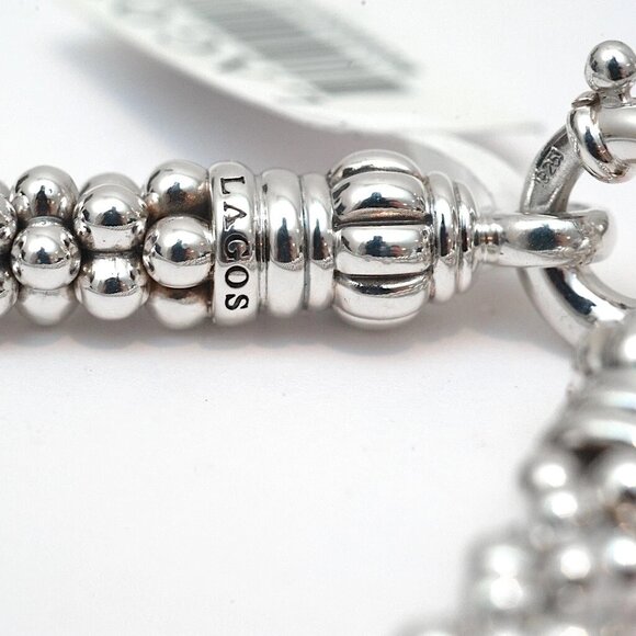 LAGOS Signature Silver Caviar Bracelet I 9mm 925 Sterling Sz M 7.5" Unisex  NWT - Picture 11 of 15